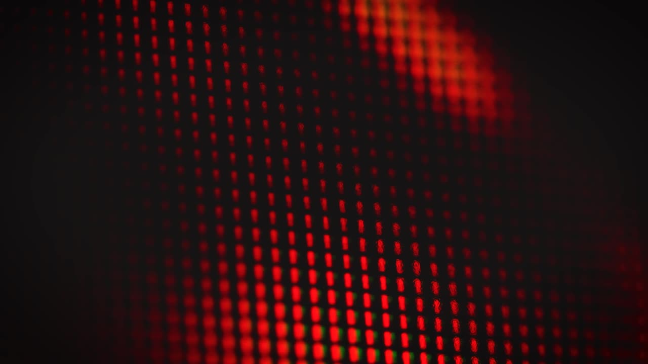 Bright glow of red pixel patterns, abstract background