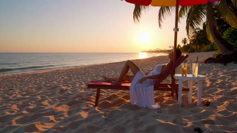 sunset beach relaxation