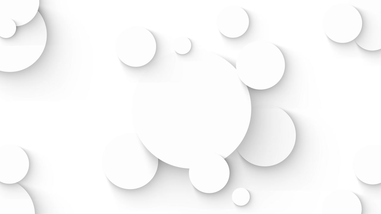 Minimal white paper circles background shows layered shapes shadows clean abstract space for