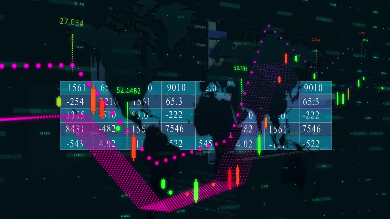 데이터 처리를 통해 세계 지도의 애니메이션