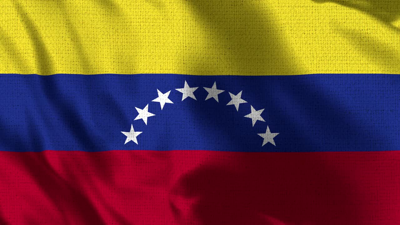 Bandeira da Venezuela - Realista 4K - 30 fps, tremulando ao vento.