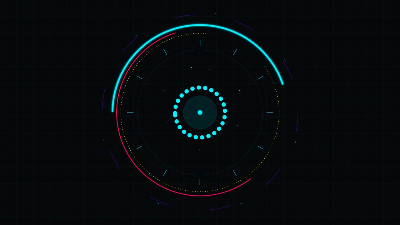 Futuristic Digital HUD Interface Loading Animation