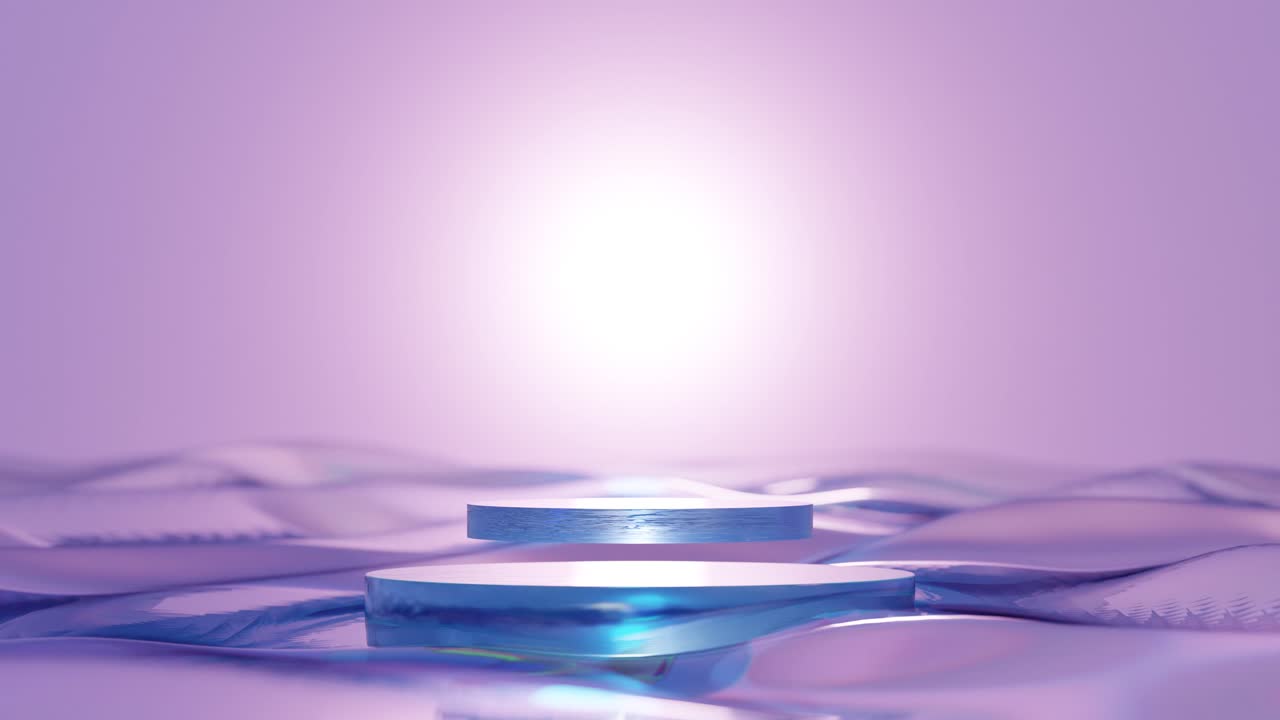 Purple and Blue Geometric Podiums for Product Display