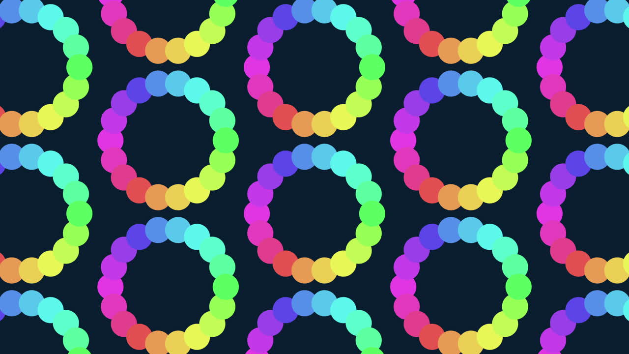 patrón de puntos futuristas con colores de arco iris de neón en degradado negro