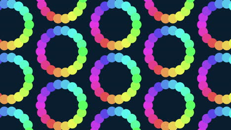 Futuristic dots pattern with neon rainbow color on black gradient