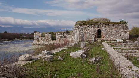 ancient ruin of a building in the hellenistic gymnasium in miletus