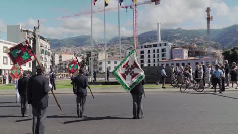 historical parade in a city