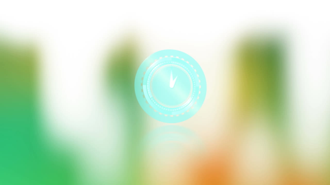 디지털 다채로운 배경에 빠르게 움직이는 시계의 애니메이션