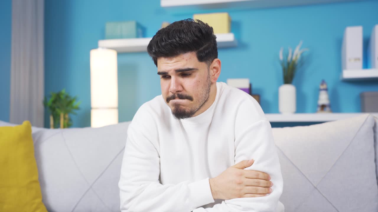 Young man's loneliness problem.