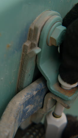 close-up of industrial machinery connection
