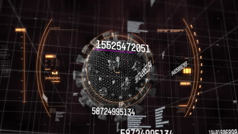animación de células y números de virus con procesamiento de datos