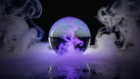 purple smoke in a crystal ball
