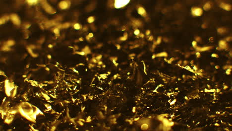 golden color metal fillings macro shot
