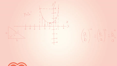 animation of mathematical data processing over pink background