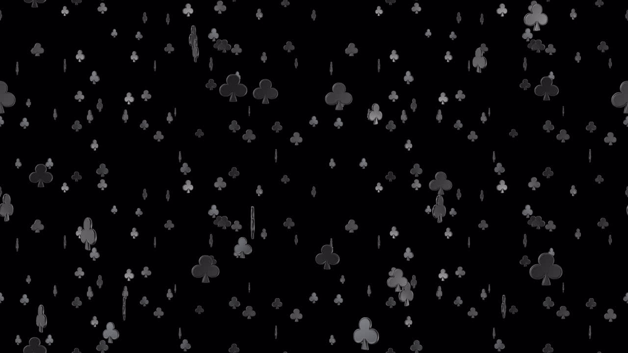 Clubs Vegas Playing Cards LOOP TILE Symbol Falling with alpha