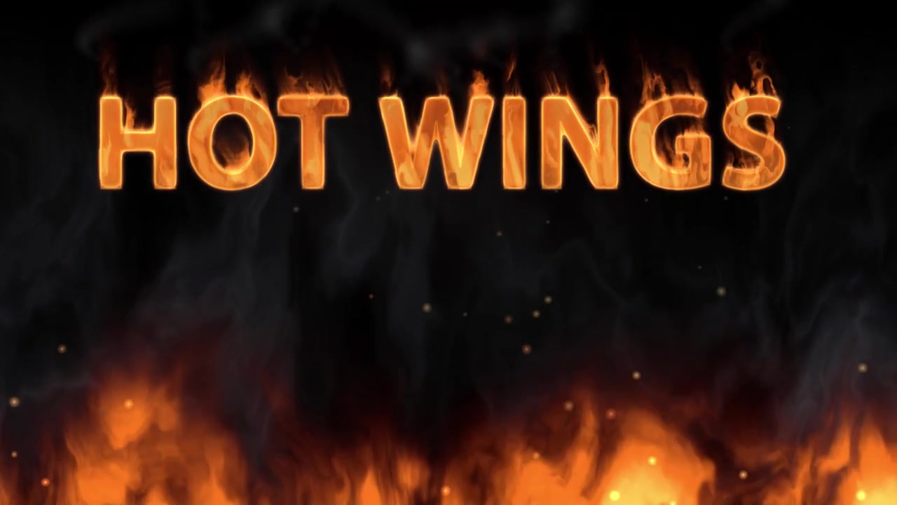 Hot Wings Tekst Brændende i Flammer med Røg