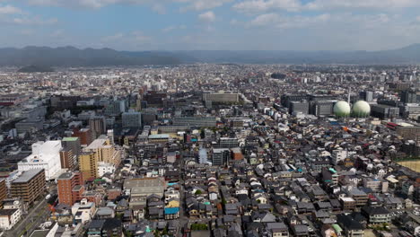 dense cityscape of kyoto downtown in japan