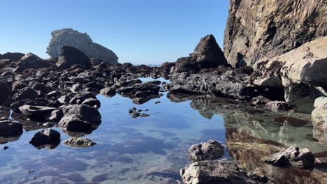 sartén desde la piscina de marea hasta la parte superior del cultivo de rocas