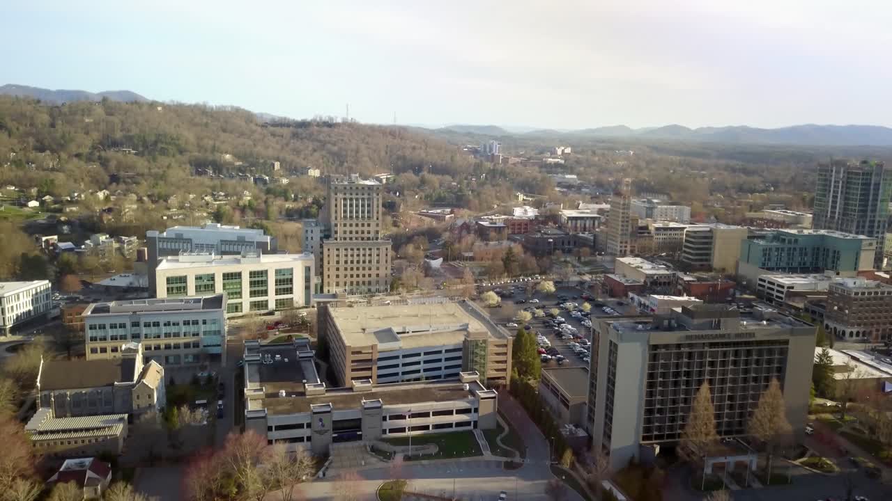 4k aérea de asheville, carolina del norte
