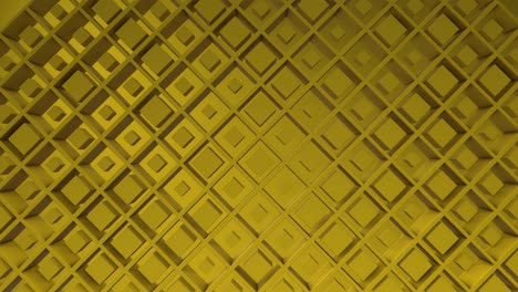fondo de negocios amarillo soleado. cajas cubos abstractos fondo movimiento aleatorio, animación en bucle 3d 4k
