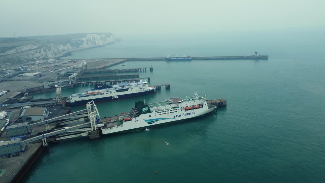 Aerial view of Ferries at Port