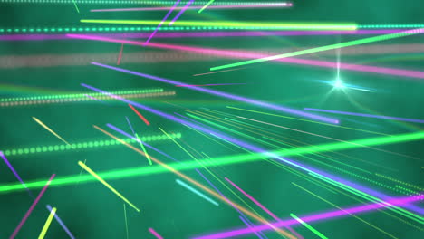 bright colourful laser beams shining