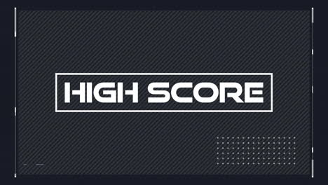 animation of high score text with data processing on black background