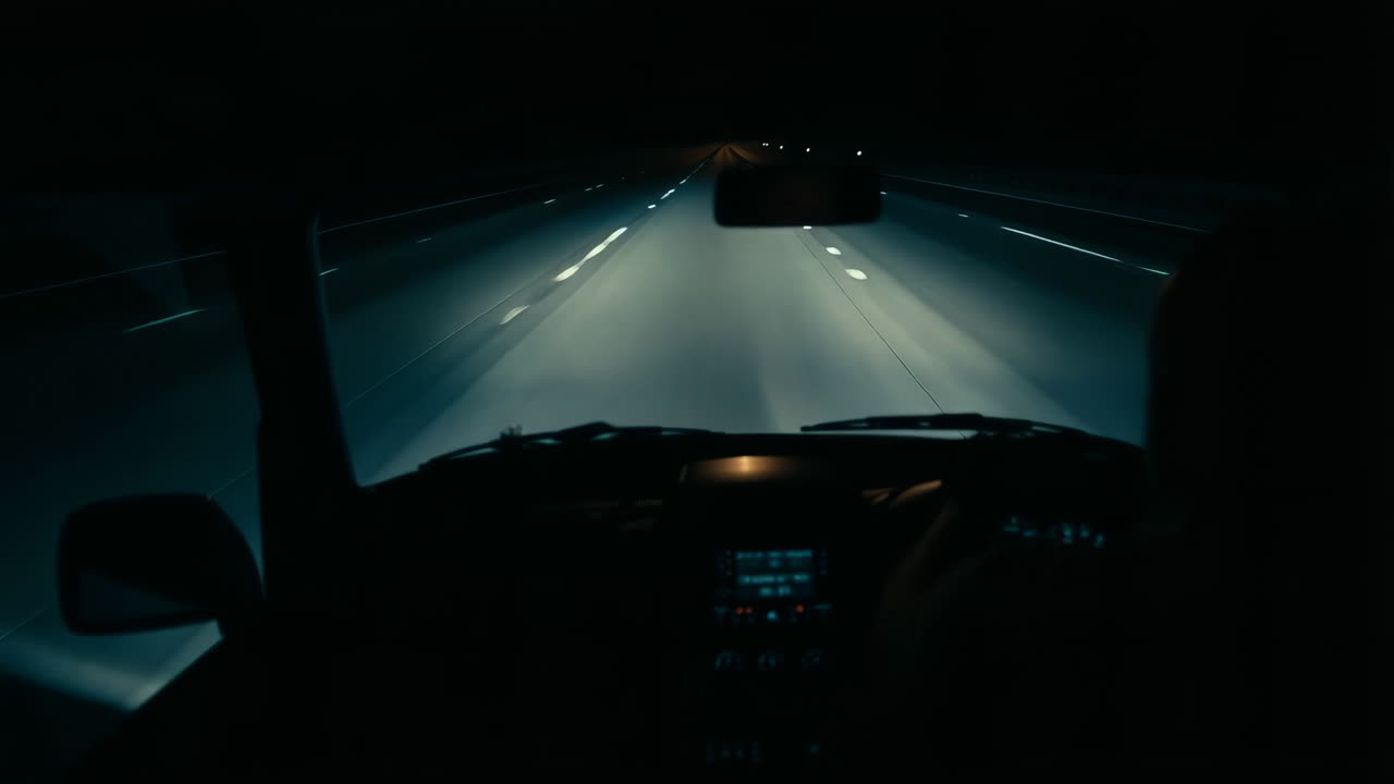 Night Drive on a Dark Highway