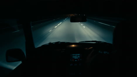 night drive on a dark highway