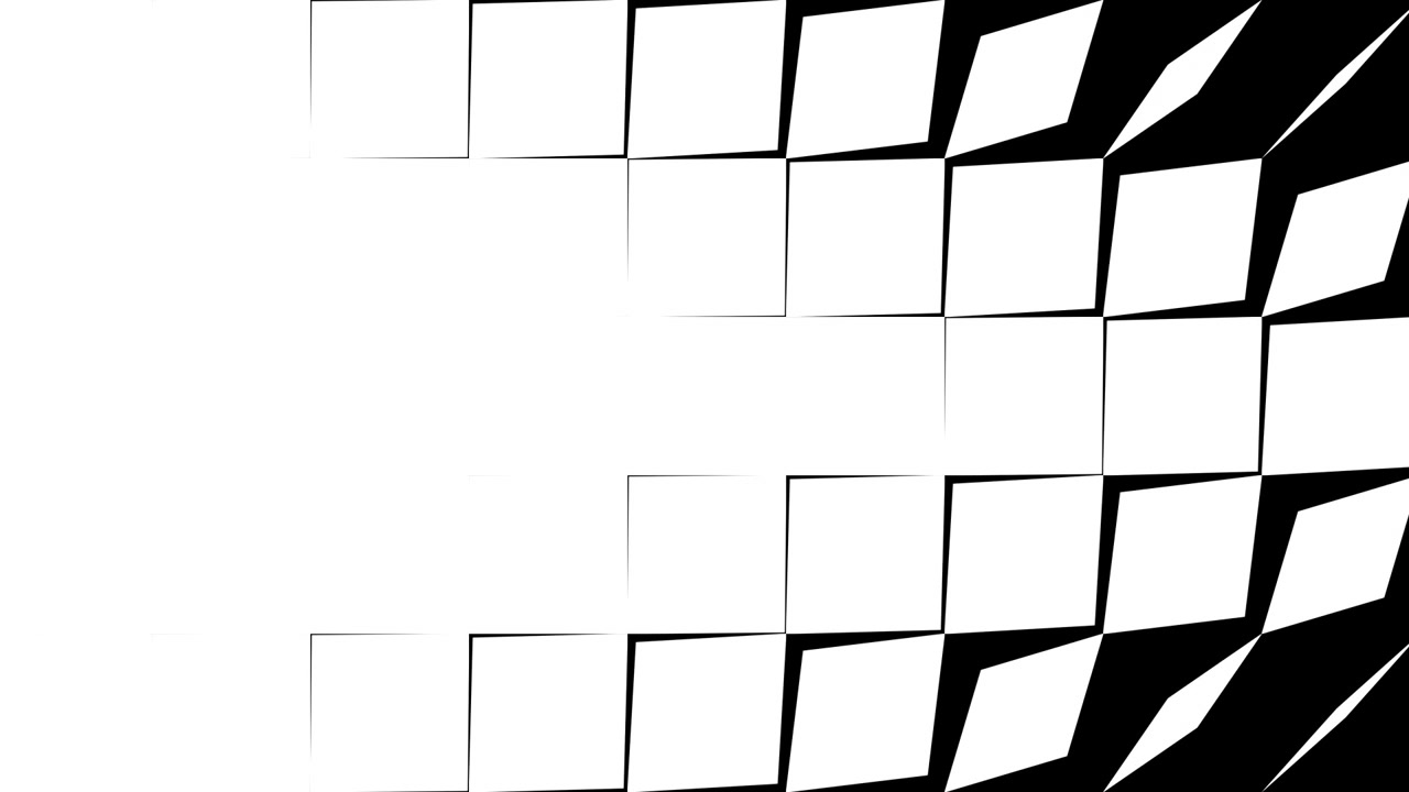 Abstract Transition of White Squares Moving Across Black Background
