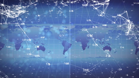 Animación-De-Conexiones-De-Red-Global-Y-Puntos-De-Datos-Sobre-Un-Mapa-Mundial