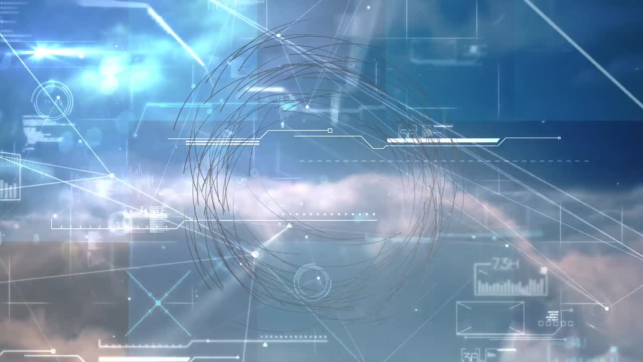 구름 위의 모양의 애니메이션과 데이터 처리