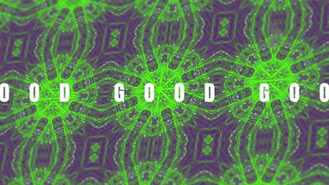 animation of vibes text over shapes on purple background