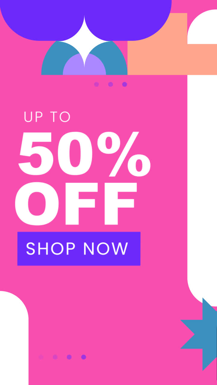 추상적인 기하학 인스타그램 포스트 세트의 모션 그래픽