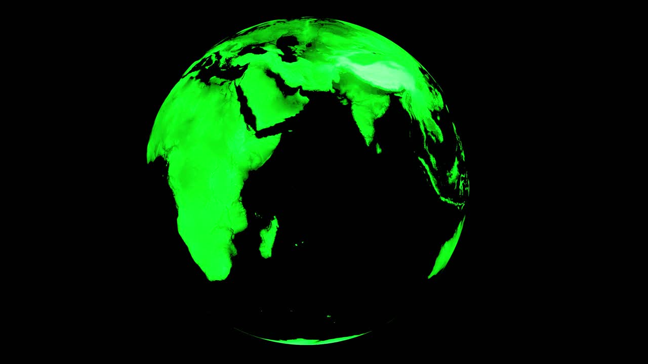 globo holográfico de neón del mundo desde el espacio - animación de video sin costuras