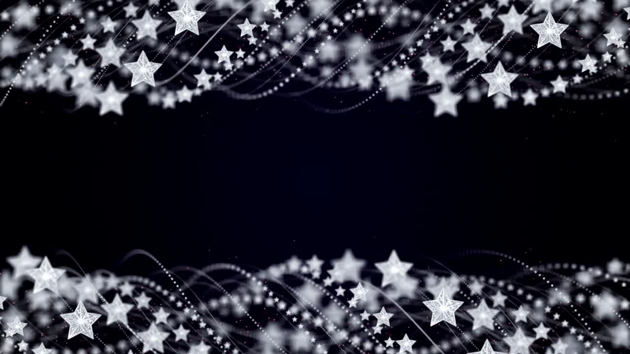 estrellas de plata y fibras animación, fondo, renderización, bucle