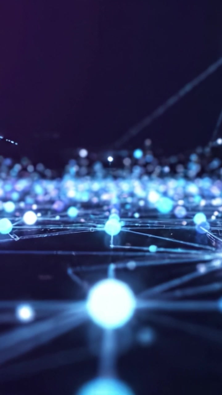 A Captivating Journey Through an Ethereal Network of Illuminated Spheres and Connecting Lines, Showcasing a Mesmerizing Display of Light and Color