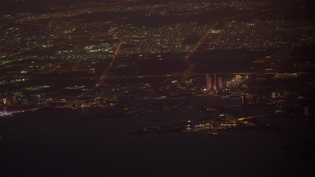 Aerial Night View of a City