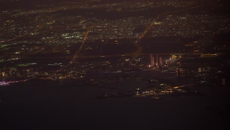 aerial night view of a city