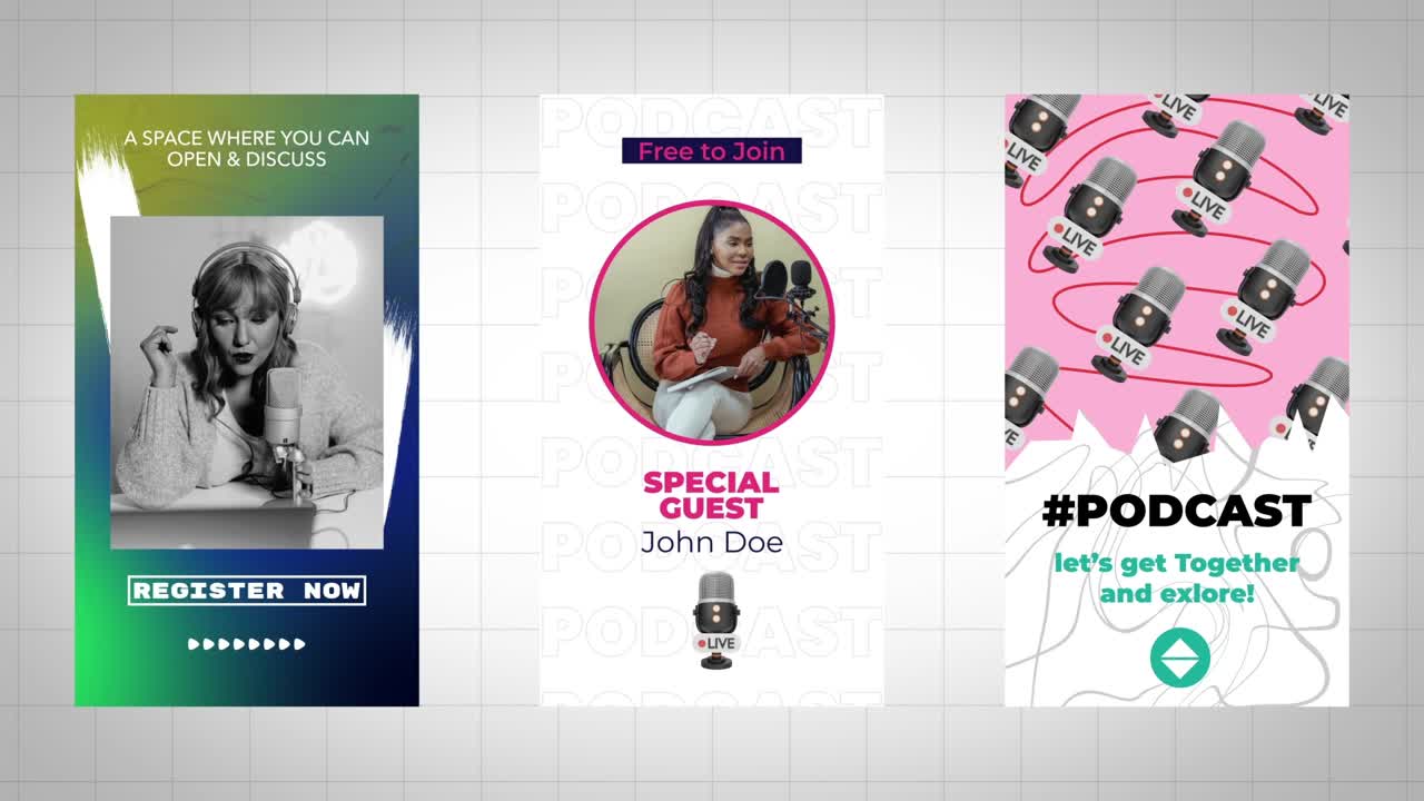 Dynamic Social Media Templates for Podcast Promotion and Live Shows