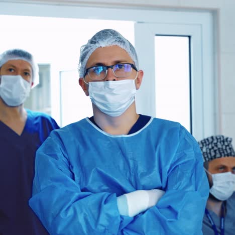 team surgeon at work in operating room. modern equipment in operating room.