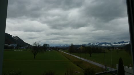 timelapse shot of storm passing by in switzerland