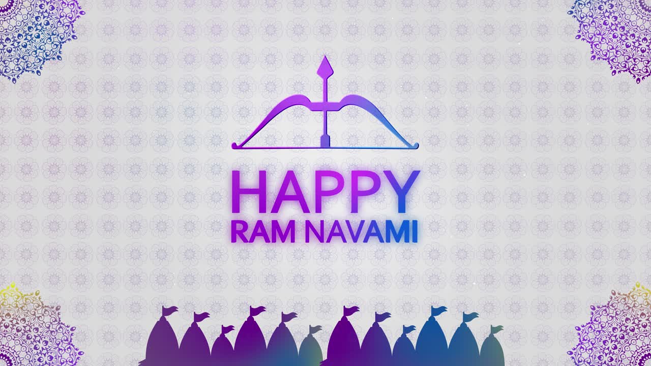 Auguri di Ram Navami 2022 con sfondo floreale e testo 3D