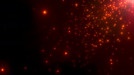 partículas rojas y estrellas voladoras en la galaxia
