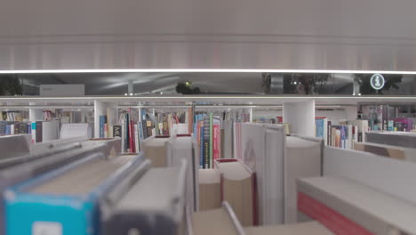 empty library scene,shelves holding books,education,fiction,novel,poetry, drama, prose, nonfiction, and media