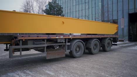 transporting a large crane on a trailer