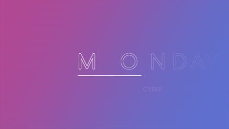 modern cyber monday text on purple gradient