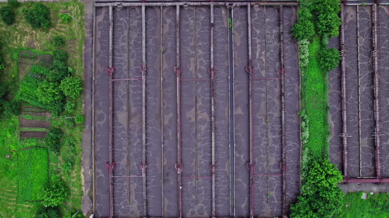 폐수 처리 공장 의 공중 사진