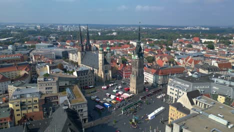 market square with the red tower and st