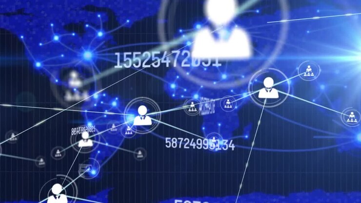 Animation of network of connections over data processing